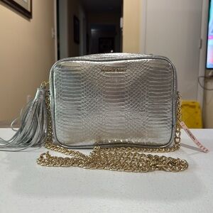 Victoria’s Secret Silver and Gold Crossbody Bag with Tassel NWT